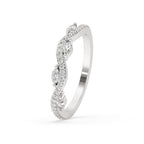 Twisted Wedding Band – Unique Round Diamond Setting