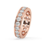 Channel Set Wedding Band with Round Diamond