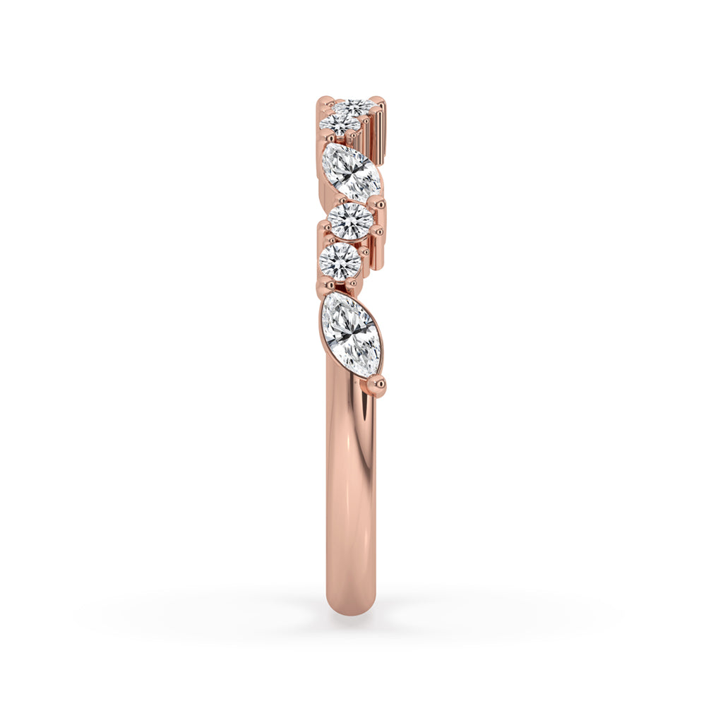 Marquise Diamond Wedding Band - Half Eternity