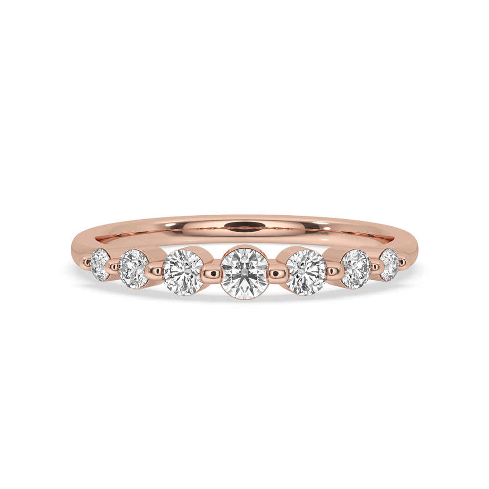 Rose Gold Wedding Band – Round Diamond Image principale du produit