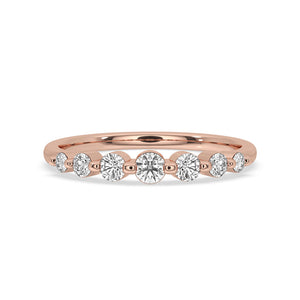 Rose Gold Wedding Band – Round Diamond