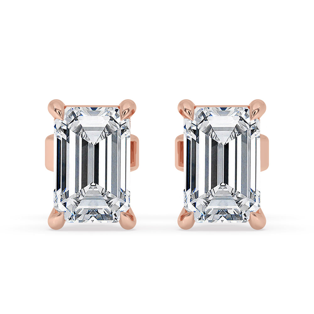 Emerald Cut Diamond Earrings Main image