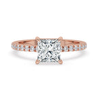 Two Carat Princess Cut Diamond Claw Prong Perfection