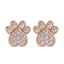 Dog Paw Earrings In Round Cut Diamond