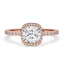 Cushion Halo Engagement Ring With Pave Band