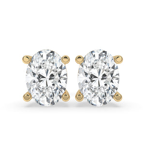 Oval Diamond Earrings