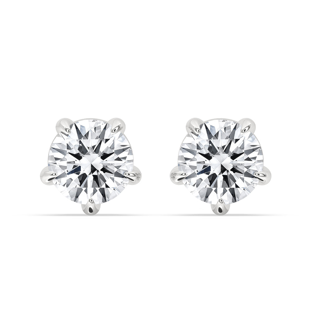 White Gold Stud Earrings - Round Cut Image principale du produit