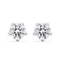 White Gold Stud Earrings - Round Cut