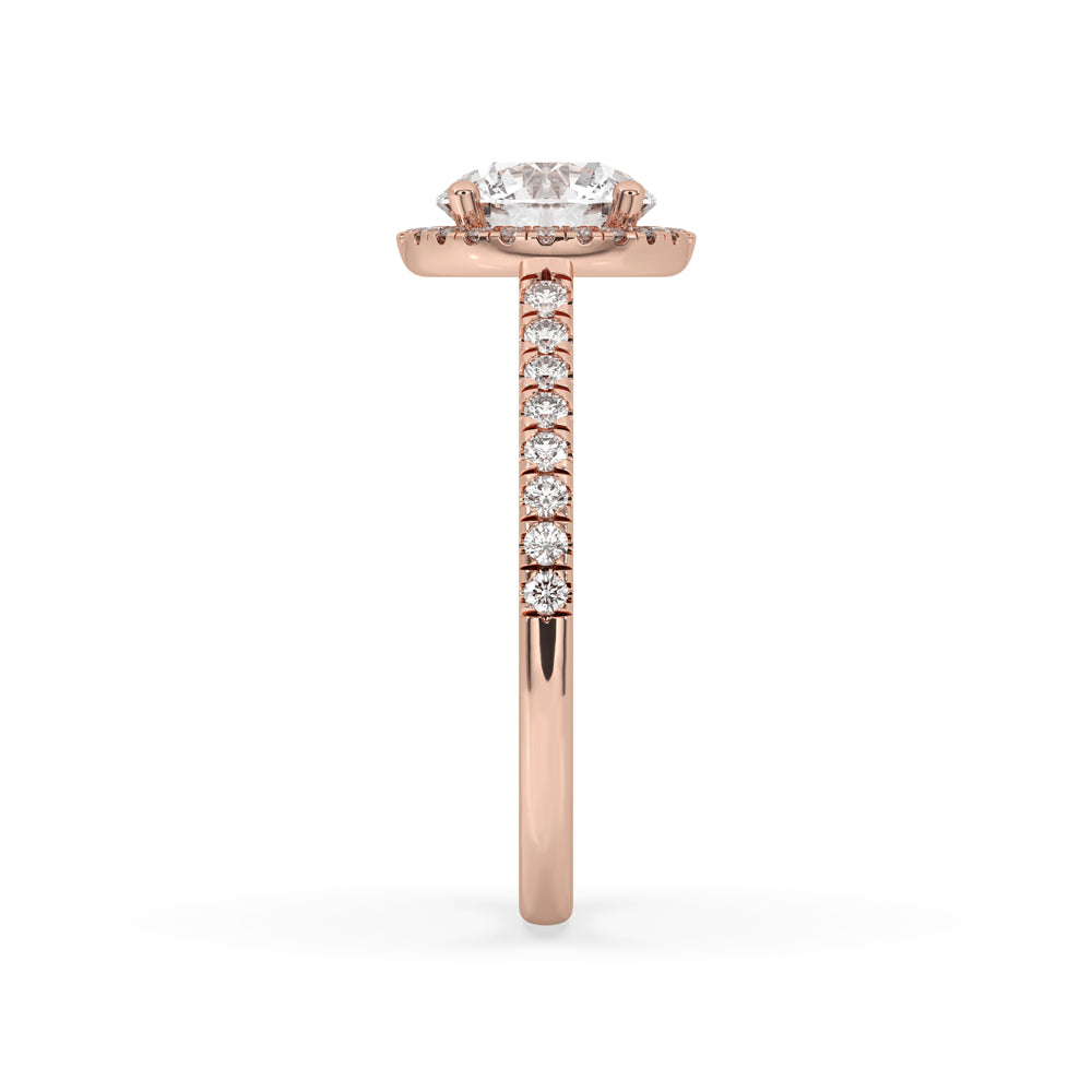 2 Carat Round Cut Diamond Ring in Cathedral Setting