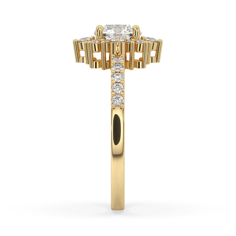 Round Halo Engagement Ring