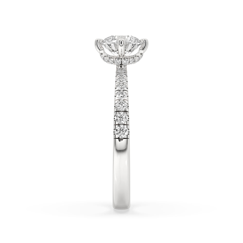 Round Cut Pave Diamond Ring