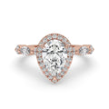 Diamond Pear Engagement Ring In Side Stone Setting