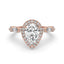 Diamond Pear Engagement Ring In Side Stone Setting
