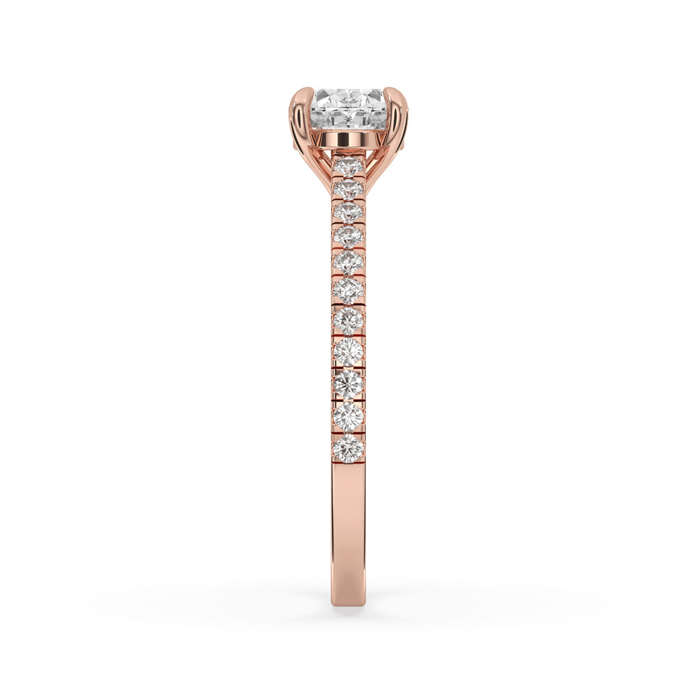 Oval Cut Diamond Ring With East West Setting