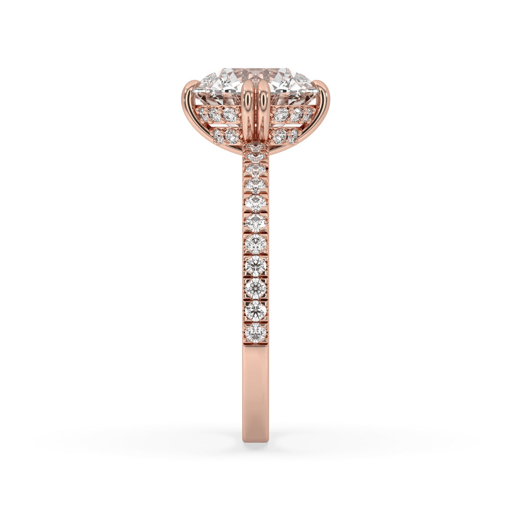 Hidden Halo Engagement Ring with Sparkling Round Diamond