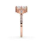 Two Carat Princess Cut Diamond Engagement Ring in Rose Gold