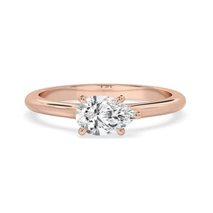 Pear Cut Diamond Engagement Ring In East West Setting