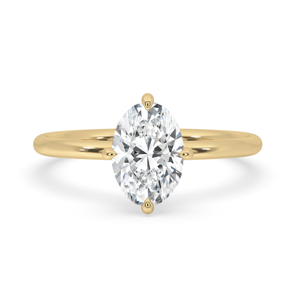 2 Carat Oval Diamond Ring in Classic Claw Prong Main image