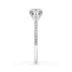 Cathedral Engagement Ring With Pave Band