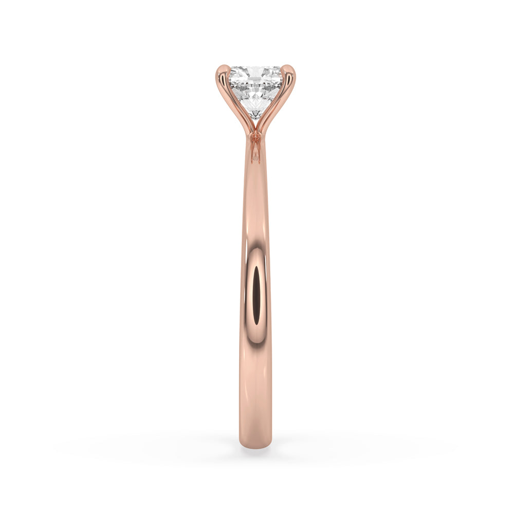 Cushion Diamond Solitaire Engagement Ring In Rose Gold