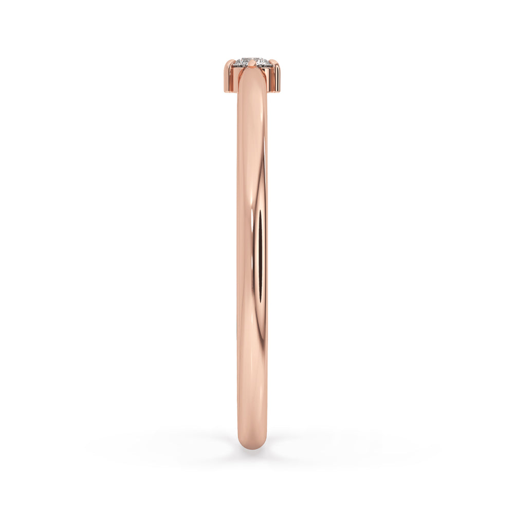 Dainty Engagement Ring Lab Grown Diamond in Rose Gold