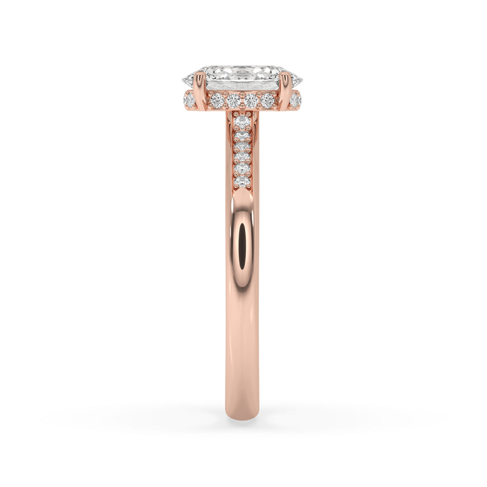 Oval Shaped Engagement Ring with Elegant Pave Style
