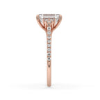 Emerald Cut Engagement Ring with Sparkling Micro Pave