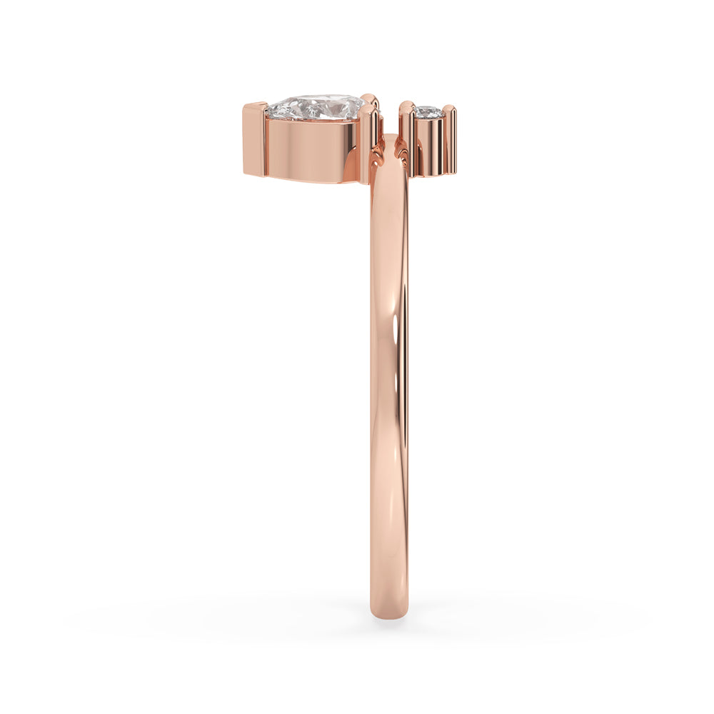 Two Stone Engagement Ring Rose Gold with Double Sparkle