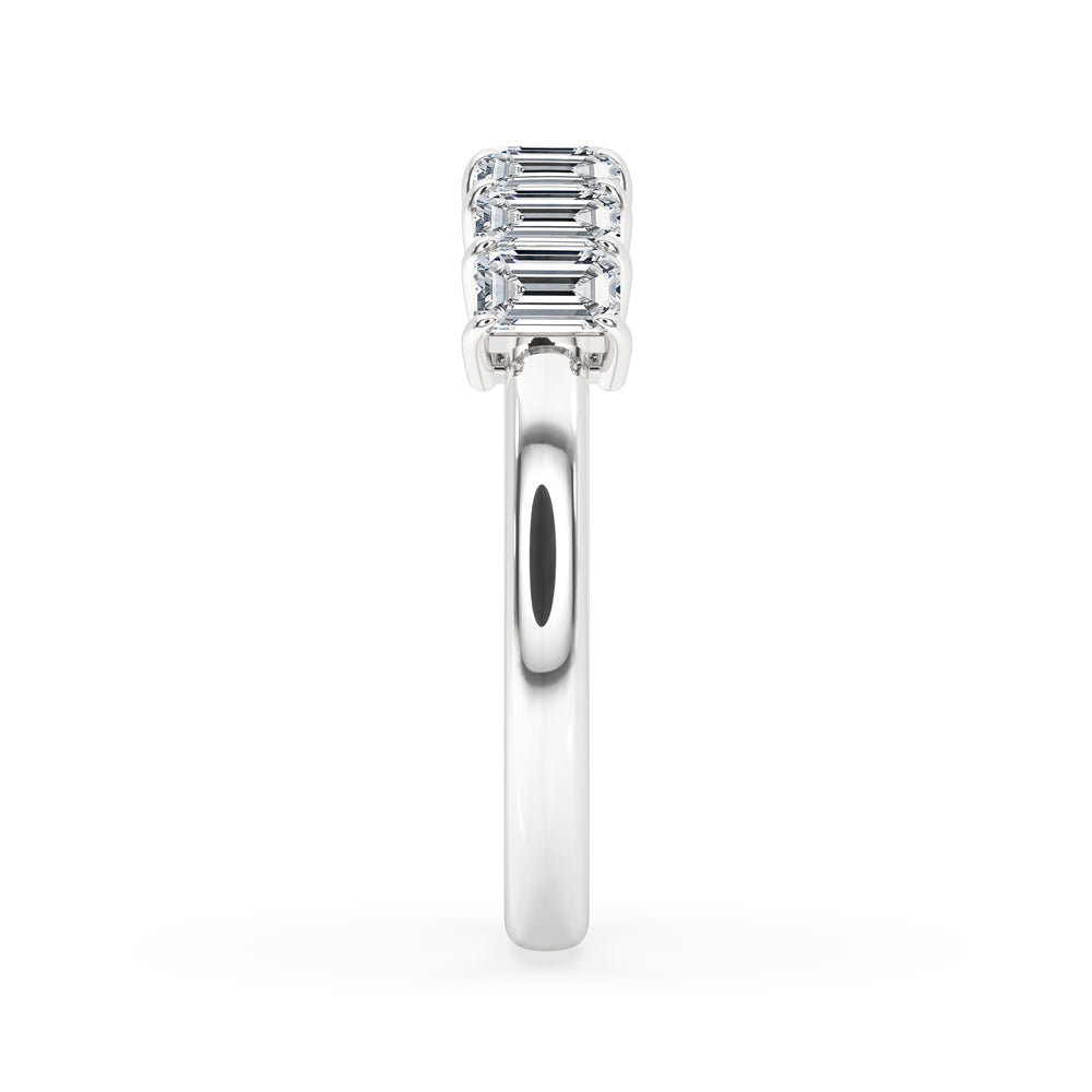 Half Eternity Emerald Cut Diamond Band
