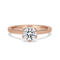 Round Cut Diamond Ring With 6 Prong Setting in Gold