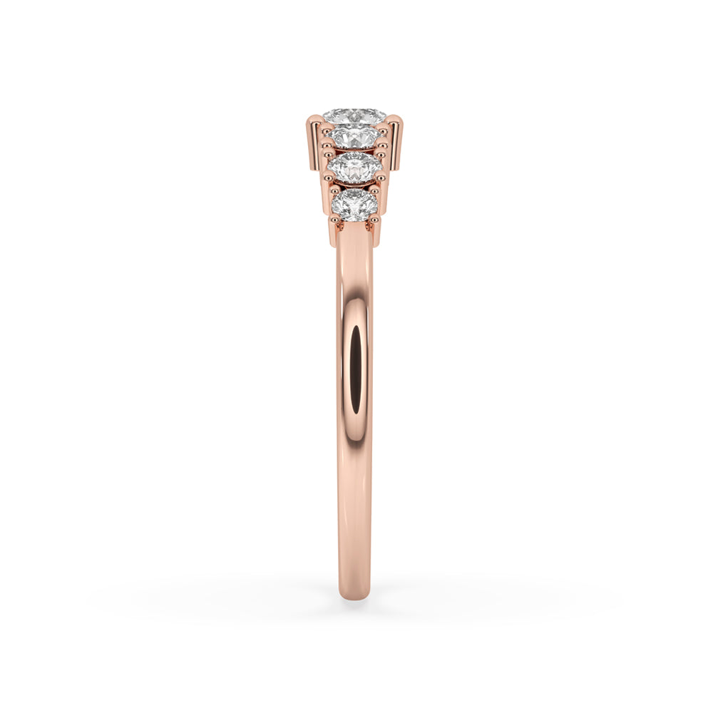 Round Diamond Wedding Band - Classic Half Eternity Style