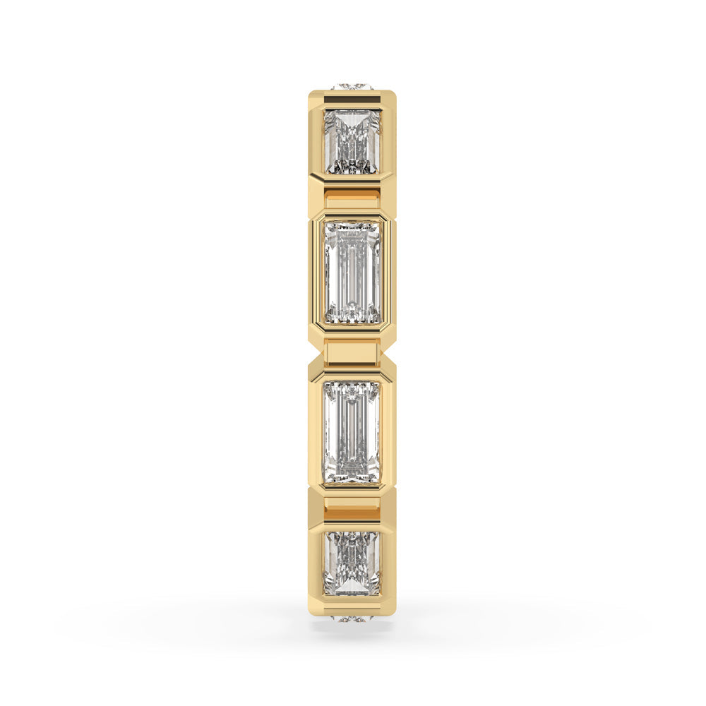 Bezel Wedding Band –  Baguette Cut Diamond