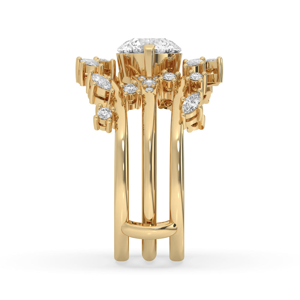 Nature Inspired Engagement Ring Wrap Wedding Band