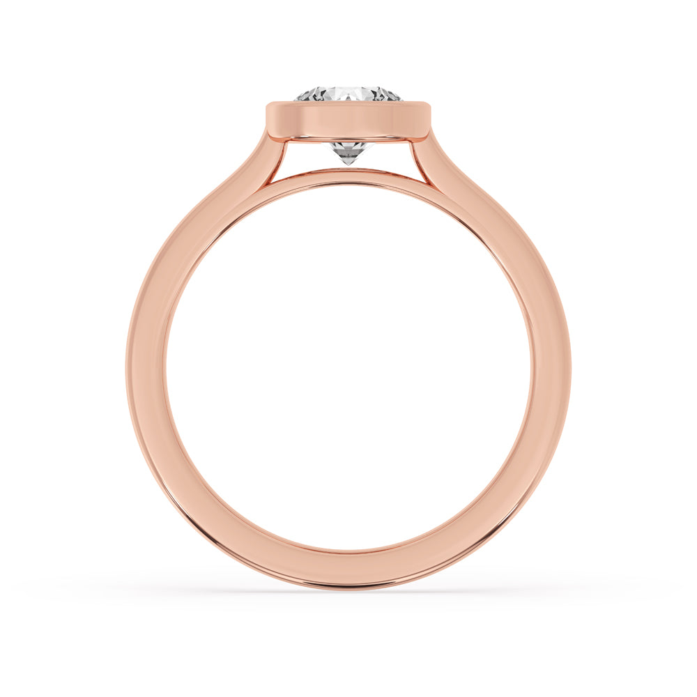 Bezel Engagement Ring With Round Diamond