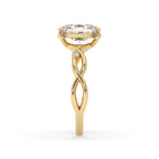 Twisted Engagement Ring With Elongated Cushion Diamond