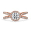 Gold Crossover Ring with Round Diamond for Timeless Style