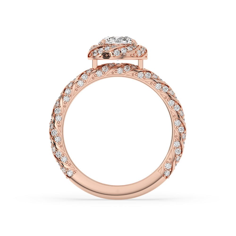 Round Diamond Engagement Ring - Twist Ring