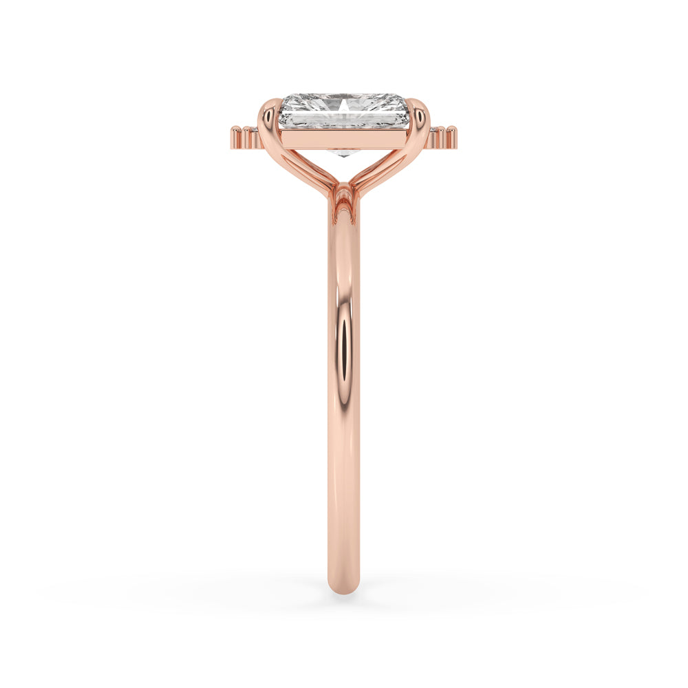 Radiant Cut Diamond Ring With Claw Prong Setting