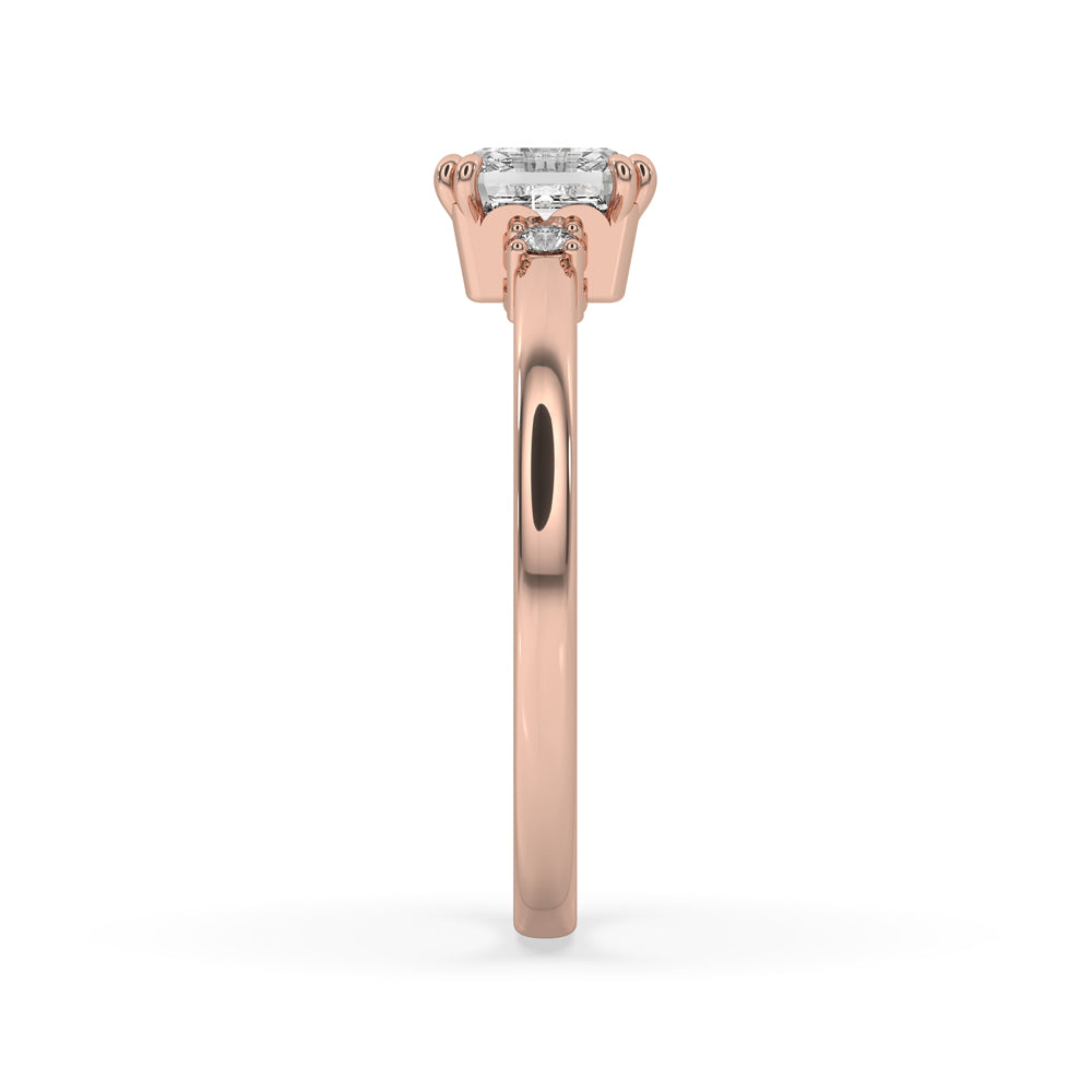 Asscher Cut Diamond Ring with Elegant claw prong setting