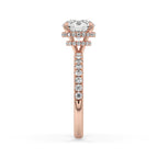 Round Diamond Double Hidden Halo Engagement Ring
