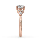 Round Diamond With 4 Round Side Stones Ring