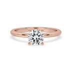 Round Diamond Hidden Halo Engagement Ring