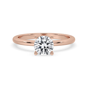 Round Diamond Hidden Halo Engagement Ring