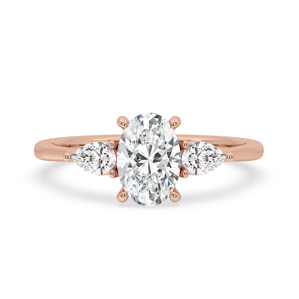Three Stone Oval Engagement Ring