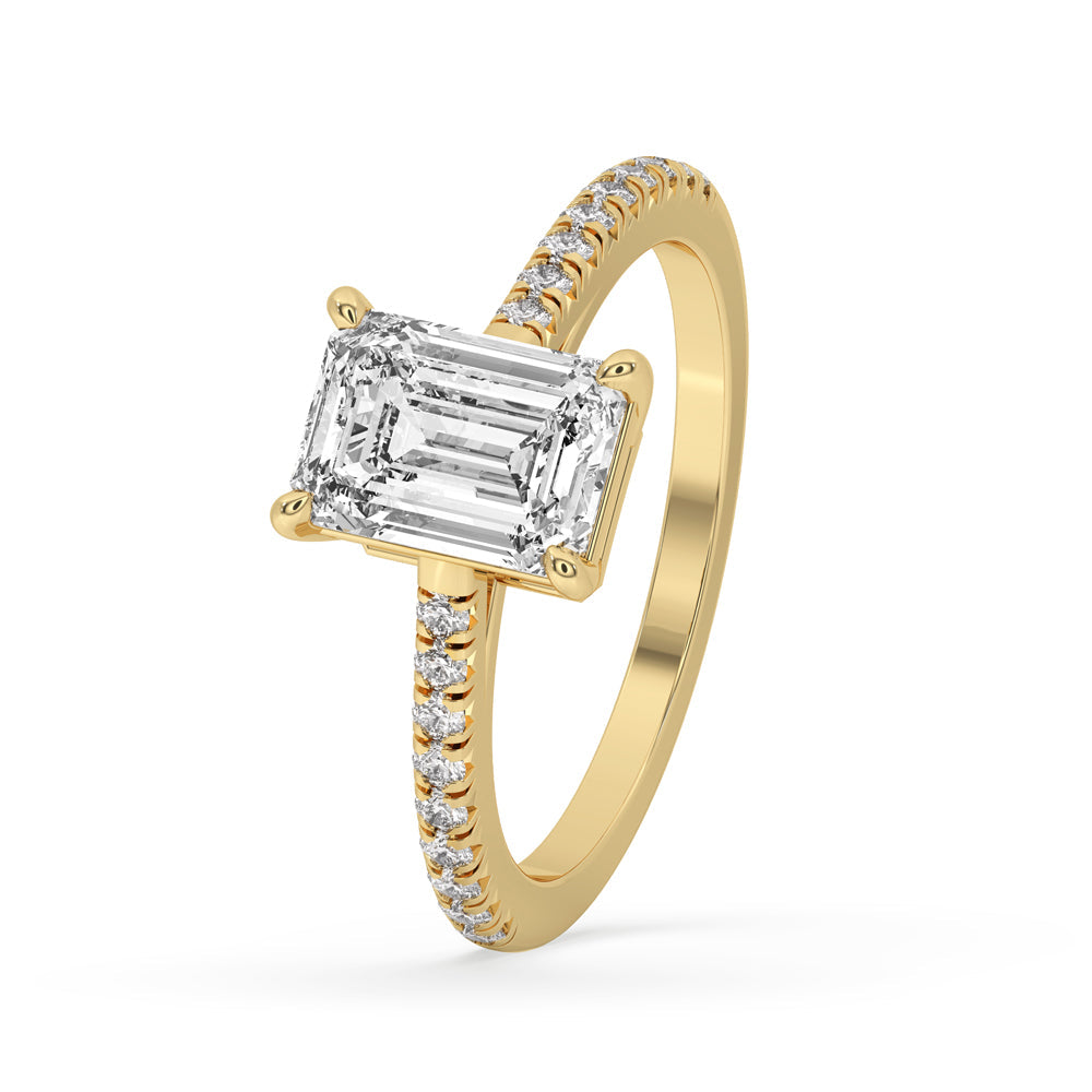 Emerald Cut Ring With Pave Style