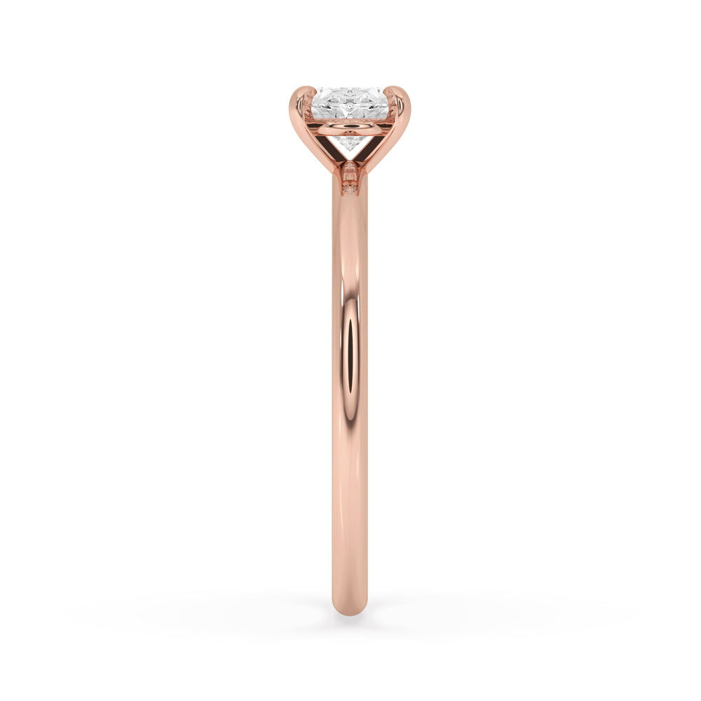 Gold Oval Diamond Engagement Ring With East West Setting