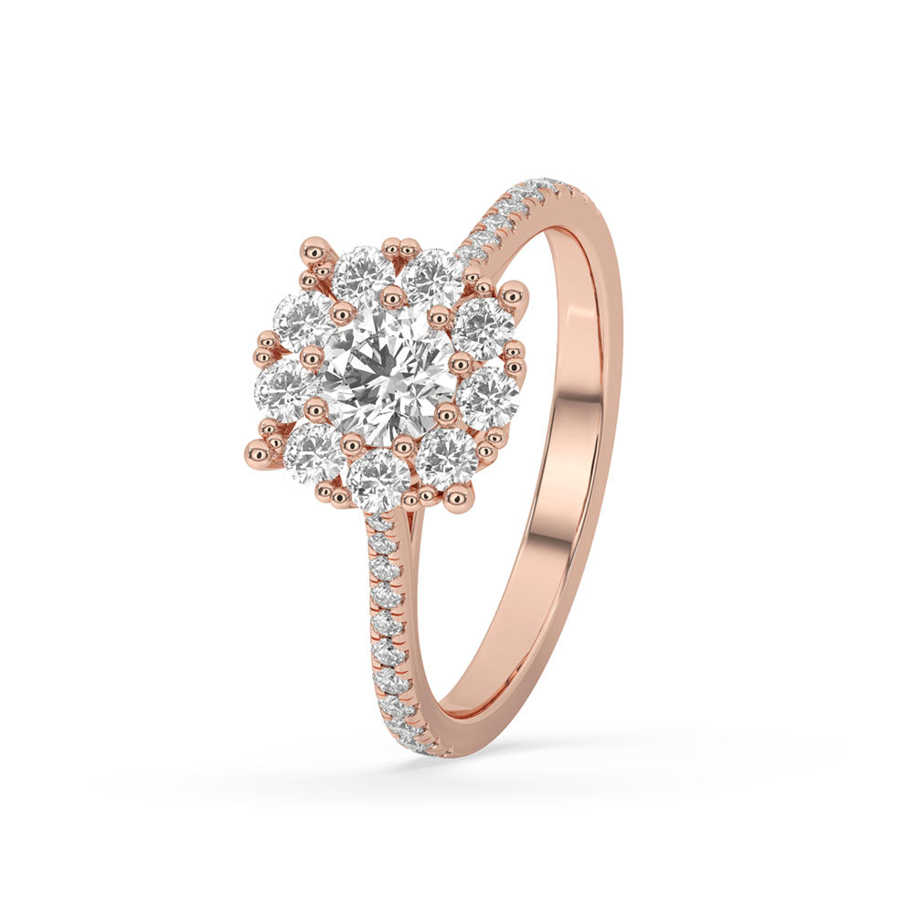 Round Diamond Classic Cathedral Engagement Ring