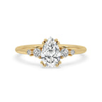 Teardrop Diamond Engagement Ring in Prong Setting Style