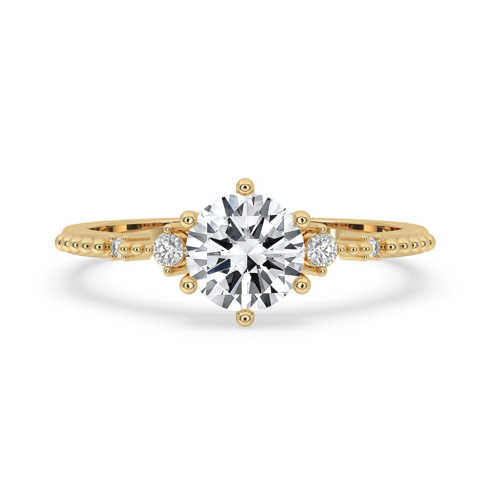 Round Cut Muse Engagement Ring In Yellow Gold Immagine principale del prodotto