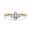 Round Cut Muse Engagement Ring In Yellow Gold